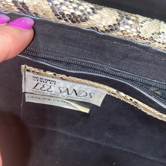 RARE Gorgeous vintage Lee Sands genuine Python shoulder bag unique - Picture 13 of 13